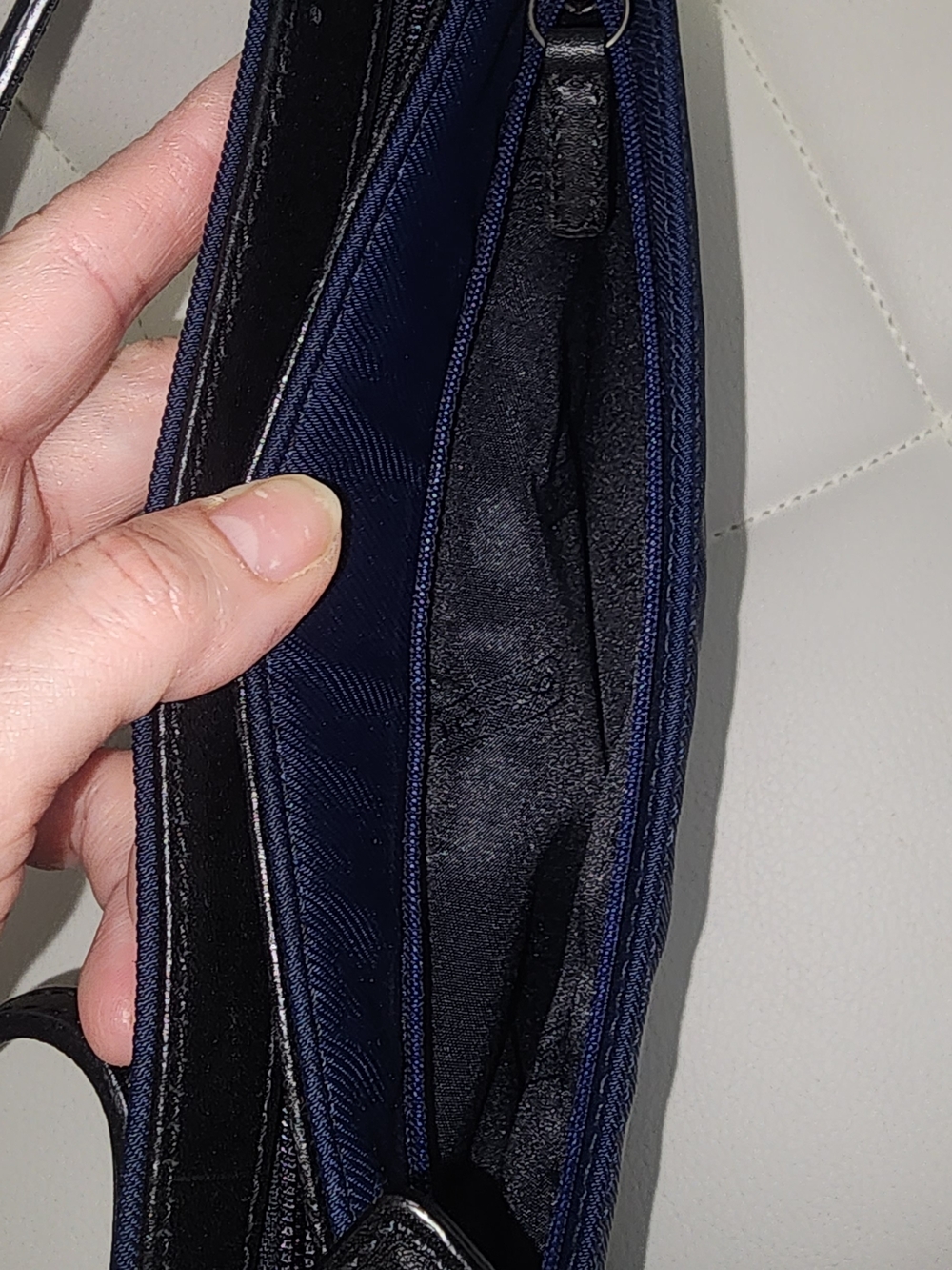 Coach Navy and Black Wristlet Pouch - Picture 6 of 12